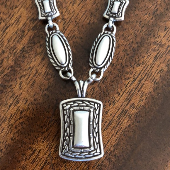 Brighton Two Tone  Chunky Ornate Link reversible Necklace - Picture 8 of 13